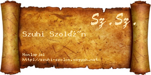 Szuhi Szolón névjegykártya